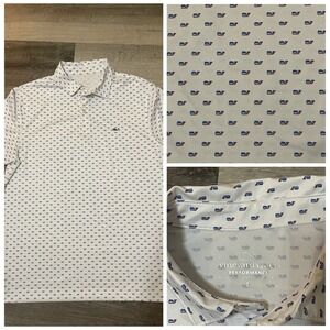 Vineyard Vines Mens Polo Shirt Performance Whales Size Large